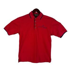 Vintage Lockheed Martin Aeronautics Red Embroidery Polo Shirt Small Cross Creek